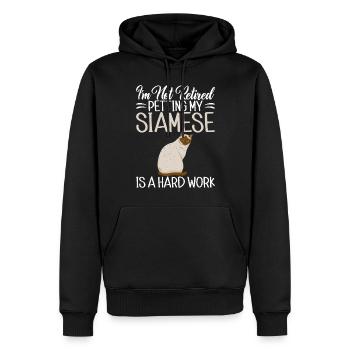 Cadeaux de chat siamois - Sweat à capuche Premium bio Homme - noir - Devant - Nico (187cm)