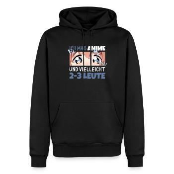 Sarkastisches Kawaii Statement für Manga-Liebhaber - Männer Premium Bio Hoodie - Schwarz - Vorne - Nico (187cm)