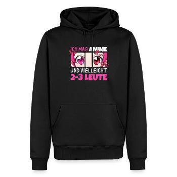 Sarkastisches Kawaii Statement für Manga-Liebhaber - Männer Premium Bio Hoodie - Schwarz - Vorne - Nico (187cm)