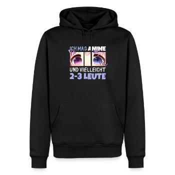 Sarkastisches Kawaii Statement für Manga-Liebhaber - Männer Premium Bio Hoodie - Schwarz - Vorne - Nico (187cm)