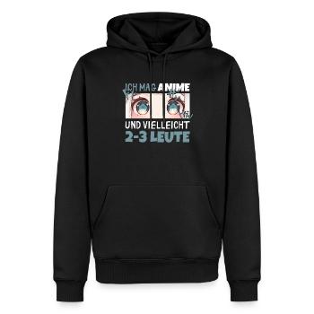 Sarkastisches Kawaii Statement für Manga-Liebhaber - Männer Premium Bio Hoodie - Schwarz - Vorne - Nico (187cm)