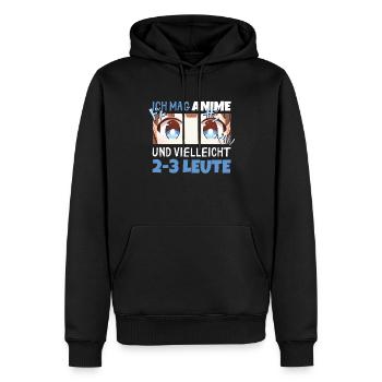 Sarkastisches Kawaii Statement für Manga-Liebhaber - Männer Premium Bio Hoodie - Schwarz - Vorne - Nico (187cm)