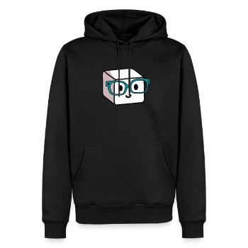 Hund Mops auf Skateboard Sonnenbrille Musik - Männer Premium Bio Hoodie - Schwarz - Vorne - Nico (187cm)