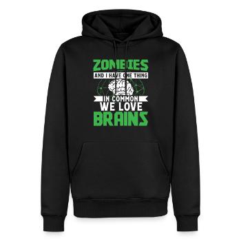 Brain Surgeon Zombies And I Love Brains Surgery - Men’s Premium Organic Hoodie - black - Front - Nico (187cm)