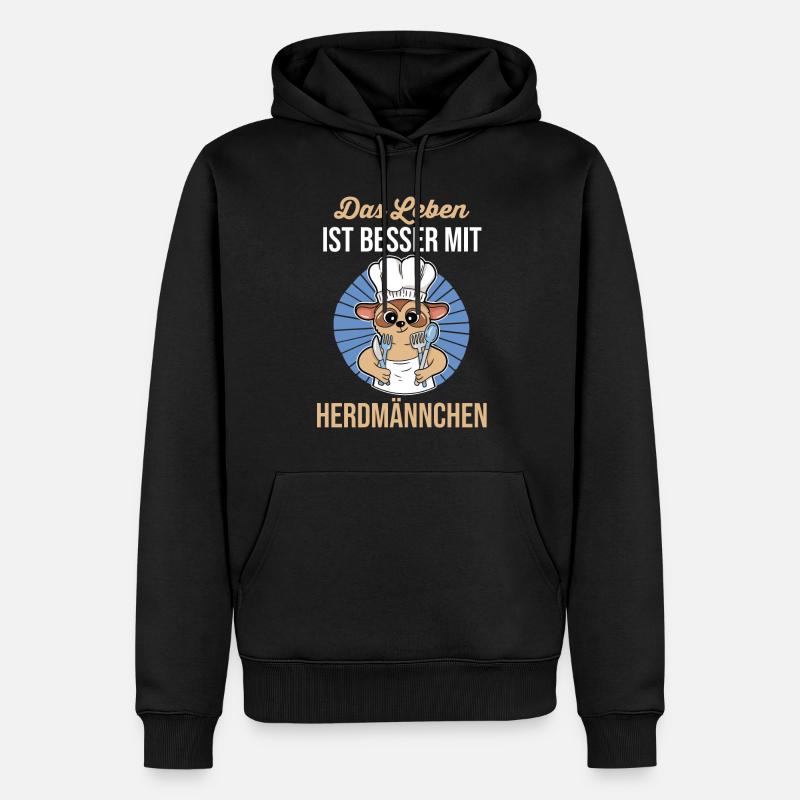 Erdmännchen Herdmännchen - Männer Premium Bio Hoodie - Schwarz