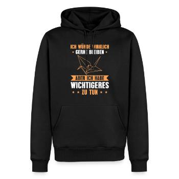 Origami Wichtigeres zu tun - Männer Premium Bio Hoodie - Schwarz - Vorne - Nico (187cm)