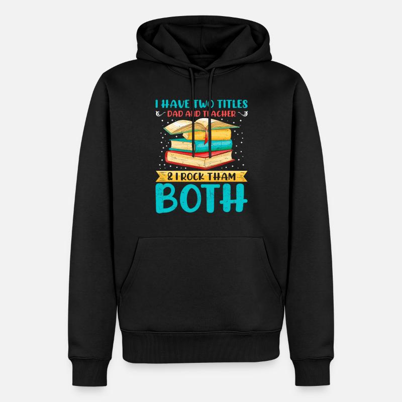 Book Reading Teacher Librarian Reader - Männer Premium Bio Hoodie - Schwarz
