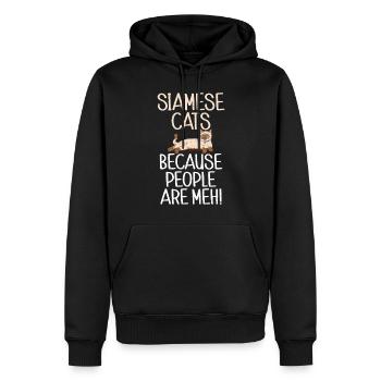 Cadeaux de chat siamois - Sweat à capuche Premium bio Homme - noir - Devant - Nico (187cm)