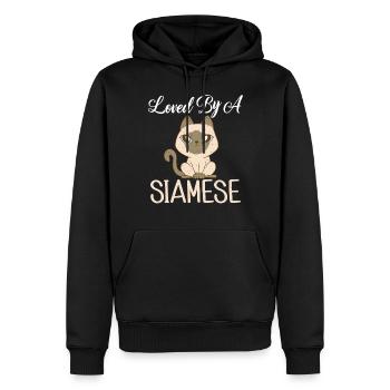 Cadeaux de chat siamois - Sweat à capuche Premium bio Homme - noir - Devant - Nico (187cm)