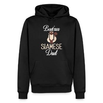 Cadeaux de chat siamois - Sweat à capuche Premium bio Homme - noir - Devant - Nico (187cm)