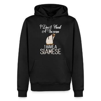 Siamesische Katze Geschenke - Männer Premium Bio Hoodie - Schwarz - Vorne - Nico (187cm)