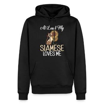 Siamesische Katze Geschenke - Männer Premium Bio Hoodie - Schwarz - Vorne - Nico (187cm)