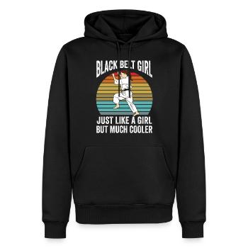 Ceinture noire Femmes Karaté - Sweat à capuche Premium bio Homme - noir - Devant - Nico (187cm)