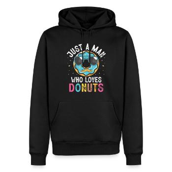 Nur Ein Mann, Der Donuts Liebt Donut Donut - Männer Premium Bio Hoodie - Schwarz - Vorne - Nico (187cm)