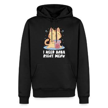 J’ai besoin de Boba Right Meow Bubble Tea Boba Tea - Sweat à capuche Premium bio Homme - noir - Devant - Nico (187cm)