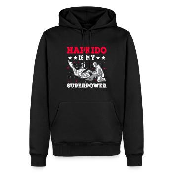 Hapkido Arts Martiaux Mixtes Coréen - Sweat à capuche Premium bio Homme - noir - Devant - Nico (187cm)