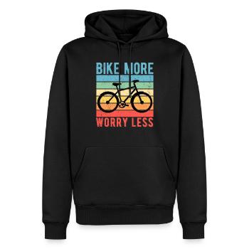 Vélo cycliste Vélo Plus de soucis Moins - Sweat à capuche Premium bio Homme - noir - Devant - Nico (187cm)