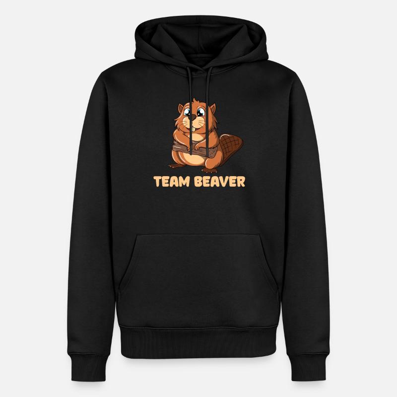 Équipe Castor - Sweat à capuche Premium bio Homme - noir