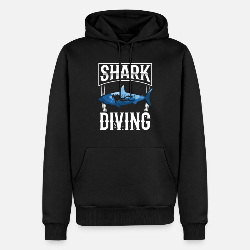 Plongée avec les requins Plongée avec les requins - Sweat à capuche Premium bio Homme - noir