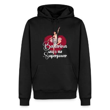 Ballerina Danza Ballerina Ballerina - Felpa con cappuccio ecologica premium da uomo - nero - Fronte - Nico (187cm)