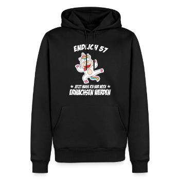 57 Geburtstag Positive Sprüche Zum 57 geburtstag - Männer Premium Bio Hoodie - Schwarz - Vorne - Nico (187cm)