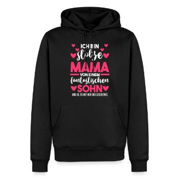 Muttertag Mutter Sohn Mama - Männer Premium Bio Hoodie - Schwarz - Vorne - Nico (187cm)