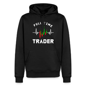 Le diagramme des graphiques de trading de traders à temps plein Actions - Sweat à capuche Premium bio Homme - noir - Devant - Nico (187cm)