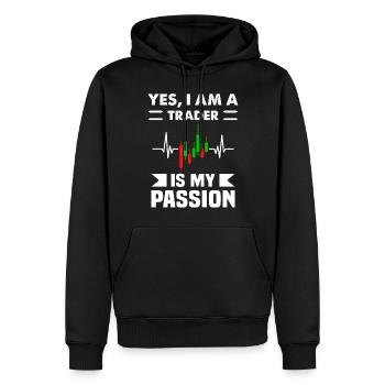 Oui Im A Trader est ma passion Trading - Sweat à capuche Premium bio Homme - noir - Devant - Nico (187cm)