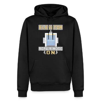 elevator repair mode on - Elevator mechanic - Men’s Premium Organic Hoodie - black - Front - Nico (187cm)