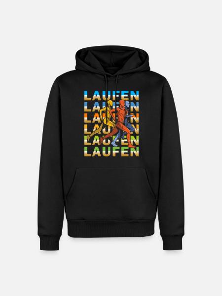 JOGGEN, Laufen - Männer Premium Bio Hoodie - Schwarz