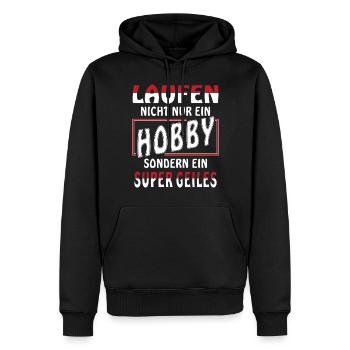 JOGGEN, Laufen - Männer Premium Bio Hoodie - Schwarz - Vorne - Nico (187cm)
