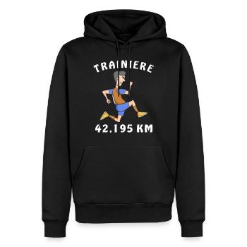 JOGGEN - Männer Premium Bio Hoodie - Schwarz - Vorne - Nico (187cm)