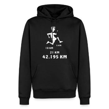 LÄUFER - Männer Premium Bio Hoodie - Schwarz - Vorne - Nico (187cm)