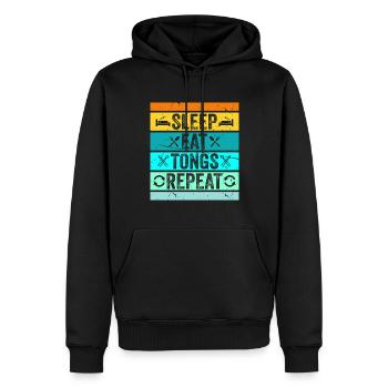 Sleep Eat Tongs Repeat Schmied Hammer Werkzeug - Männer Premium Bio Hoodie - Schwarz - Vorne - Nico (187cm)