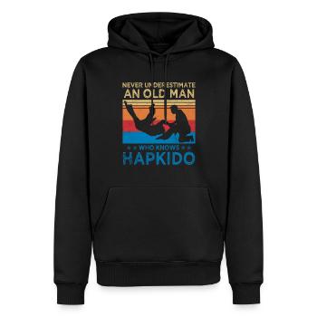 Hapkido Arts Martiaux Mixtes Coréen - Sweat à capuche Premium bio Homme - noir - Devant - Nico (187cm)