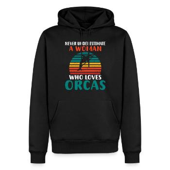 Cadeaux de baleines orques - Sweat à capuche Premium bio Homme - noir - Devant - Nico (187cm)