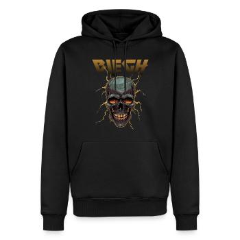 Live Laugh Blegh Skull Heavy Metal Metalcore - Männer Premium Bio Hoodie - Schwarz - Vorne - Nico (187cm)