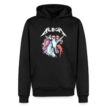 Live Laugh Blegh Blehgssed Heavy Metal Unicorn - Sweat à capuche Premium bio Homme - noir - Devant - Nico (187cm)
