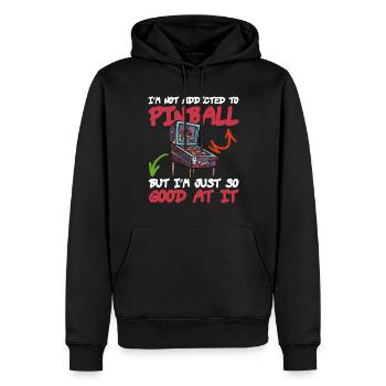 Flipper-arcade-spieldesign Für - Sweat à capuche Premium bio Homme - noir - Devant - Nico (187cm)