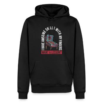 Flipper-arcade-spieldesign Für Flipperspieler - Sweat à capuche Premium bio Homme - noir - Devant - Nico (187cm)