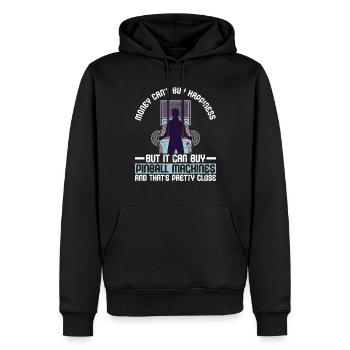 Retro-flipper-spieldesign Für - Sweat à capuche Premium bio Homme - noir - Devant - Nico (187cm)