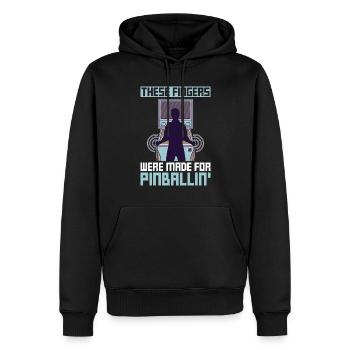 Flipper-arcade-spieldesign Für - Sweat à capuche Premium bio Homme - noir - Devant - Nico (187cm)