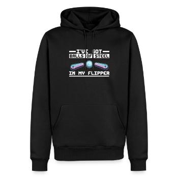 Retro-flipper-spieldesign Für Flipperspieler - Sweat à capuche Premium bio Homme - noir - Devant - Nico (187cm)
