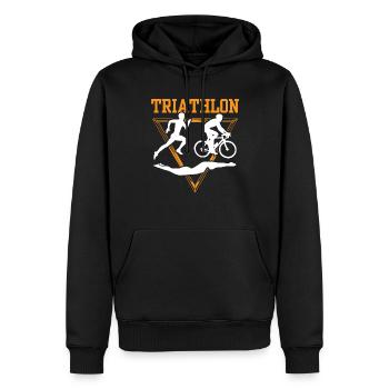 Triathlon Sport Triathlète Triathlète Triathlons - Sweat à capuche Premium bio Homme - noir - Devant - Nico (187cm)
