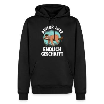 Abiturienten Abschluss Faultier 2023 Abitur - Männer Premium Bio Hoodie - Schwarz - Vorne - Nico (187cm)