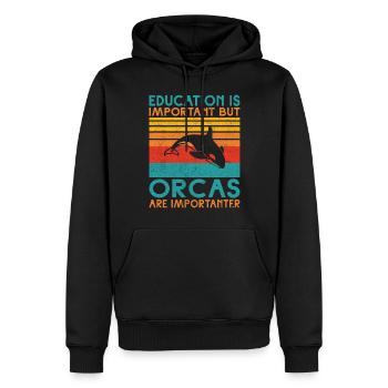 Orca Wal Geschenke - Männer Premium Bio Hoodie - Schwarz - Vorne - Nico (187cm)