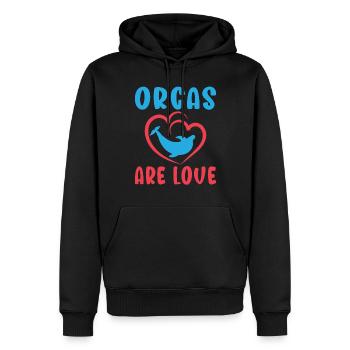 Orca Wal Geschenke - Männer Premium Bio Hoodie - Schwarz - Vorne - Nico (187cm)