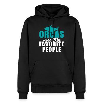Orca Whale Gifts - Men’s Premium Organic Hoodie - black - Front - Nico (187cm)