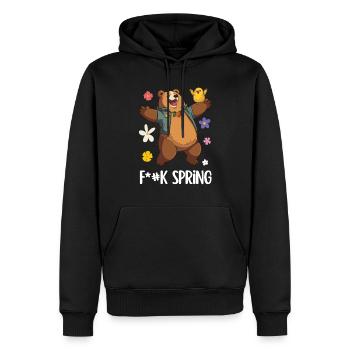 Conception d’ours avec slogan sarcastique pour le printemps - Sweat à capuche Premium bio Homme - noir - Devant - Nico (187cm)