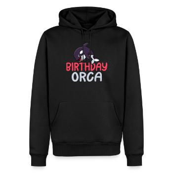 Orca Wal Geschenke - Männer Premium Bio Hoodie - Schwarz - Vorne - Nico (187cm)